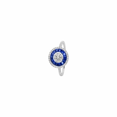 Bague Casino en or blanc, saphirs et diamants