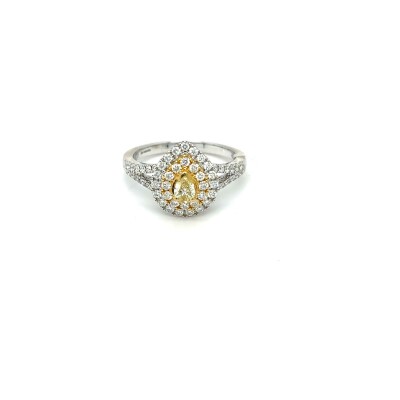 Bague Ligne Vendôme en or blanc, diamant jaune et diamants