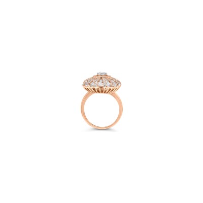 Bague Corsica poire en or rose et diamants