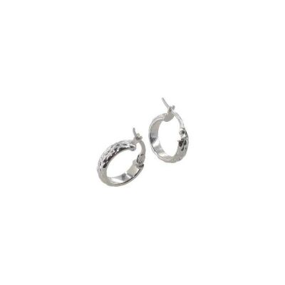 Boucles d'oreilles créoles ADLC en or blanc