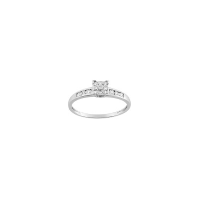 Bague en or blanc et diamant 0.08ct