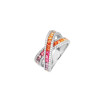 Bague Rainbow en or blanc, saphirs multicolores 