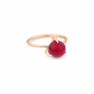 Bague GINETTE NY MARIA en or rose et corail