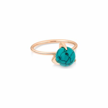 Bague GINETTE NY MARIA en or rose et turquoise