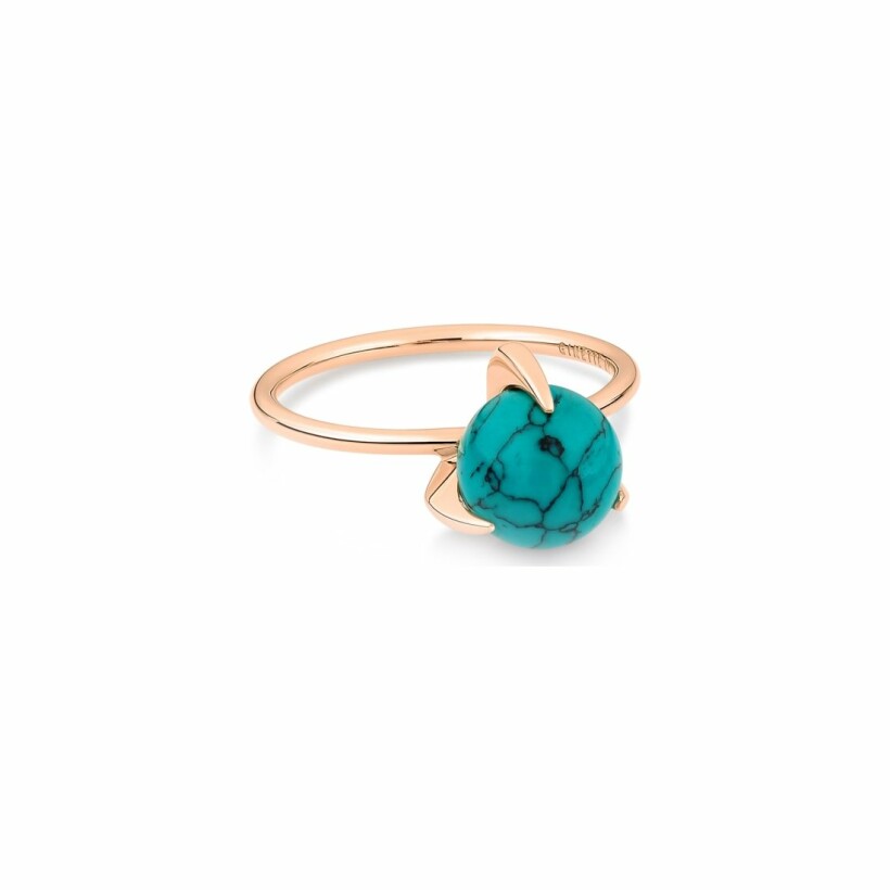 GINETTE NY MARIA ring, rose gold and turquoise
