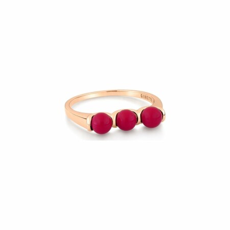 Bague GINETTE NY MARIA en or rose et corail