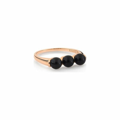 Bague Ginette NY MARIA en or rose et onyx