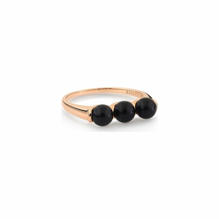 Bague GINETTE NY MARIA en or rose et onyx