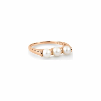 Bague GINETTE NY MARIA en or rose et perles