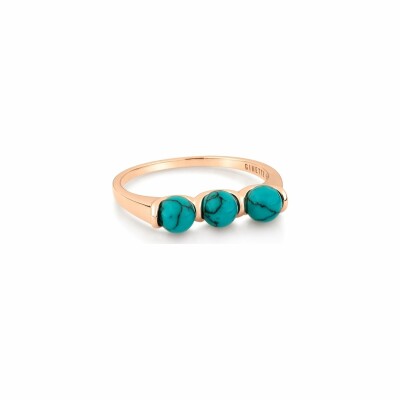 Bague GINETTE NY MARIA en or rose et turquoise