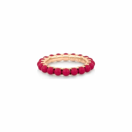 Bague GINETTE NY MARIA en or rose et corail