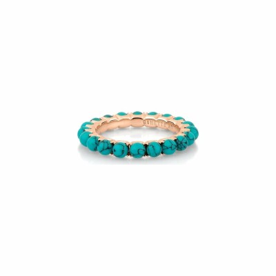 Bague GINETTE NY MARIA en or rose et turquoise