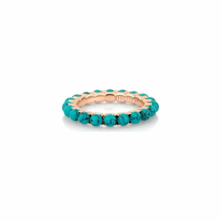 Bague GINETTE NY MARIA en or rose et turquoise