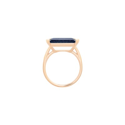 Bague Ginette NY Midnight en or rose et blue sand stone