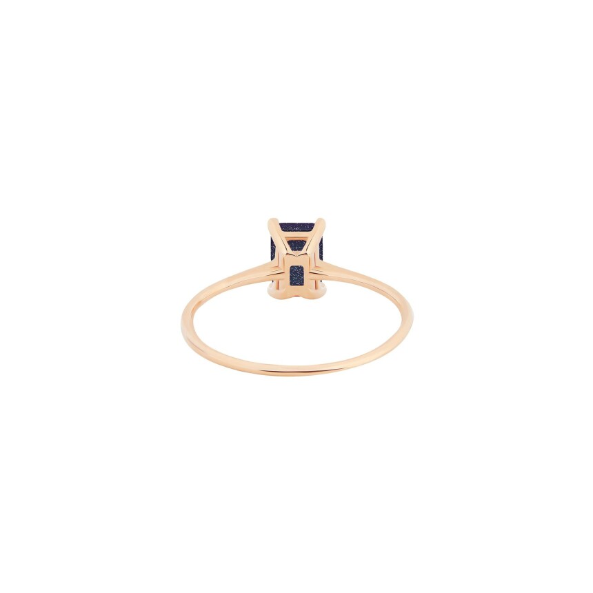 Bague Ginette NY Midnight en or rose et blue sand stone