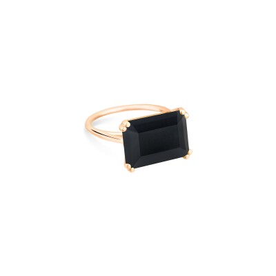 Bague Ginette NY Midnight en or rose et onyx