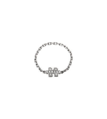 Bague Akillis Mini Puzzle en or blanc et diamants