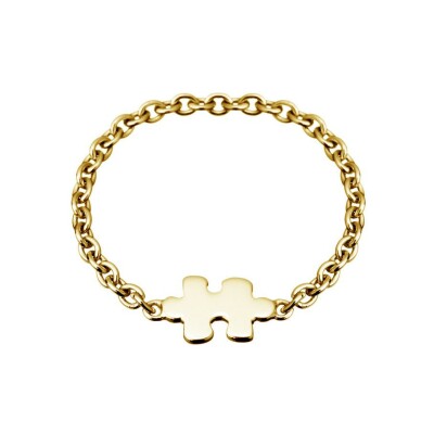 Bague Akillis chainette Mini Puzzle en or jaune