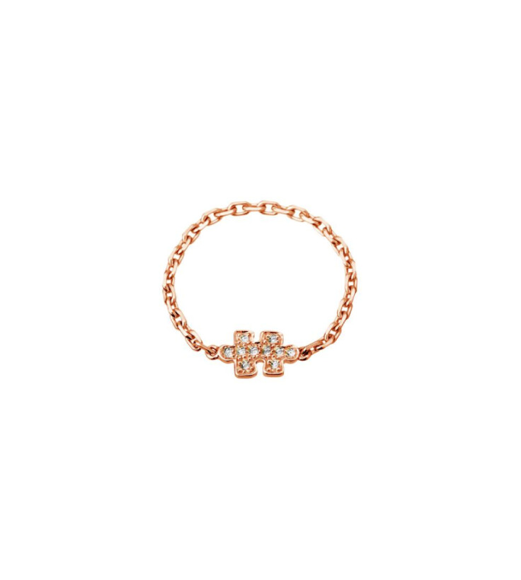 Akillis Mini Puzzle ring in pink gold and diamonds