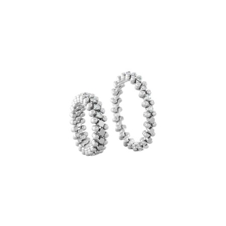 Bague 3 rangs Serafino Consoli Brevetto en or blanc et diamants blanc, taille ajustable