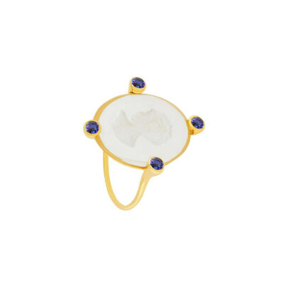 Bague min&ral Joaillerie Mademoiselle en or jaune et saphir