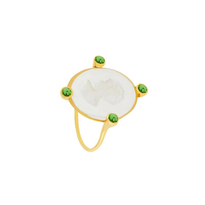 Bague min&ral Joaillerie Mademoiselle en or jaune et tsavorite