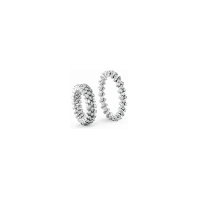 Bague 3 rangs Serafino Consoli pavé en or blanc et diamants blanc, taille ajustable