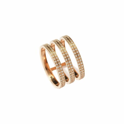 Repossi Berbere three-row ring, rose gold plating