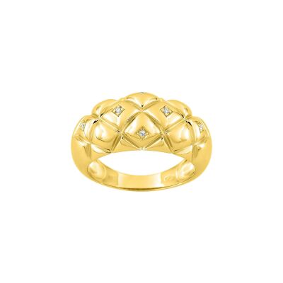 Bague en plaqué or et oxyde de zirconium