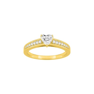 Bague en plaqué or et oxyde de zirconium