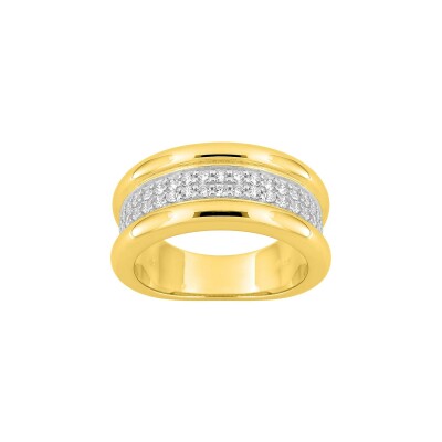Bague en plaqué or et oxyde de zirconium