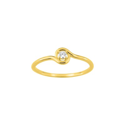 Bague en or jaune et  diamant 0.06ct
