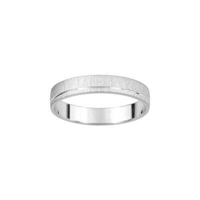 Alliance fantaisie en argent rhodié