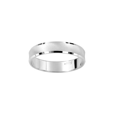 Alliance fantaisie en argent rhodié