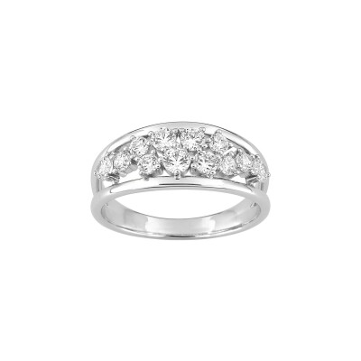 Bague en argent rhodié et oxyde de zirconium