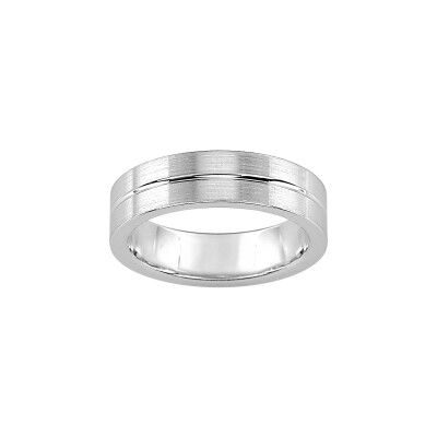 Alliance fantaisie en argent rhodié