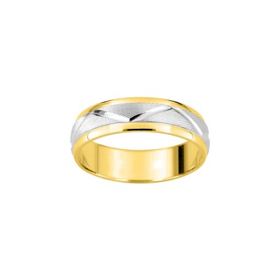 Alliance fantaisie en or jaune et rhodium