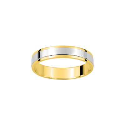 Alliance fantaisie en or jaune et rhodium