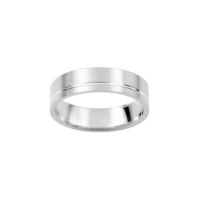 Alliance fantaisie en or blanc