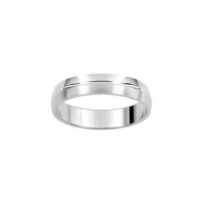 Alliance fantaisie en or blanc