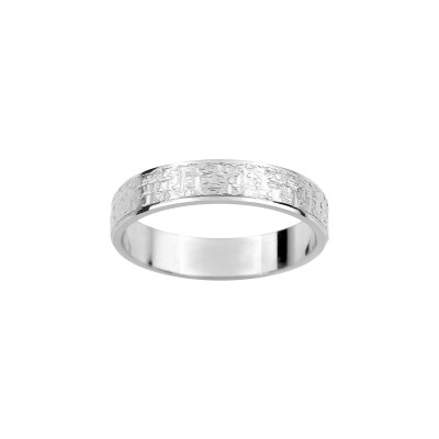 Alliance fantaisie en or blanc