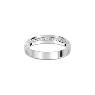 Alliance fantaisie en or blanc