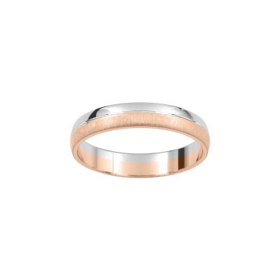 Alliance fantaisie en or blanc et or rose