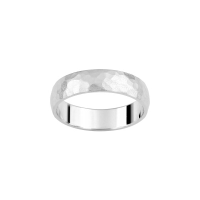 Alliance fantaisie en or blanc