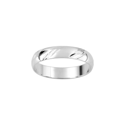 Alliance fantaisie en or blanc