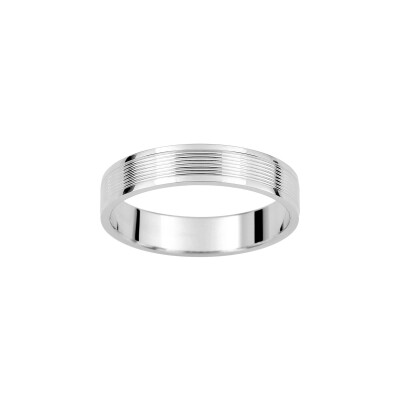 Alliance fantaisie en or blanc