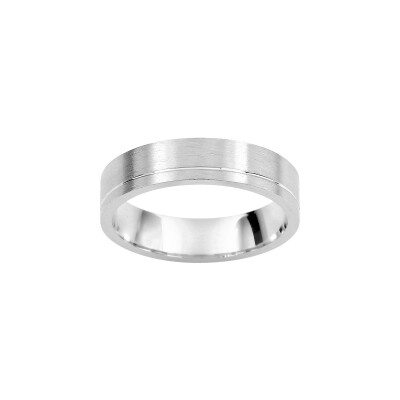 Alliance fantaisie en or blanc