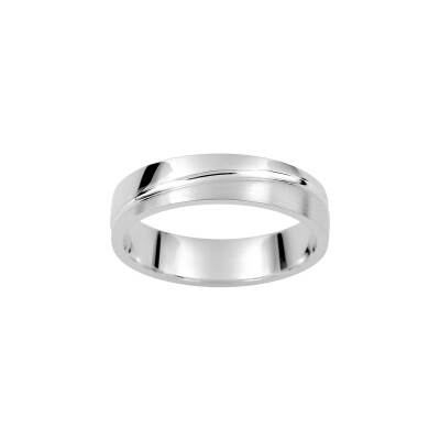 Alliance fantaisie en or blanc