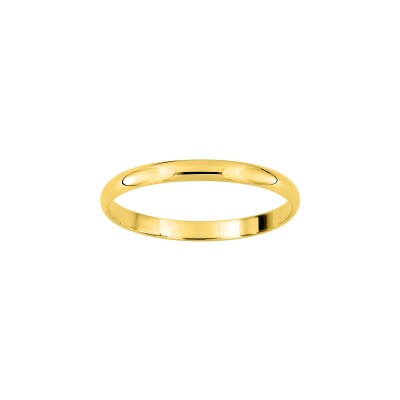 Alliance classique demi-jonc en or jaune et or rose