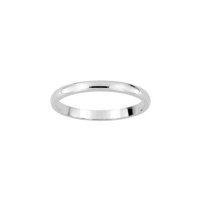 Alliance classique demi-jonc confort en or blanc